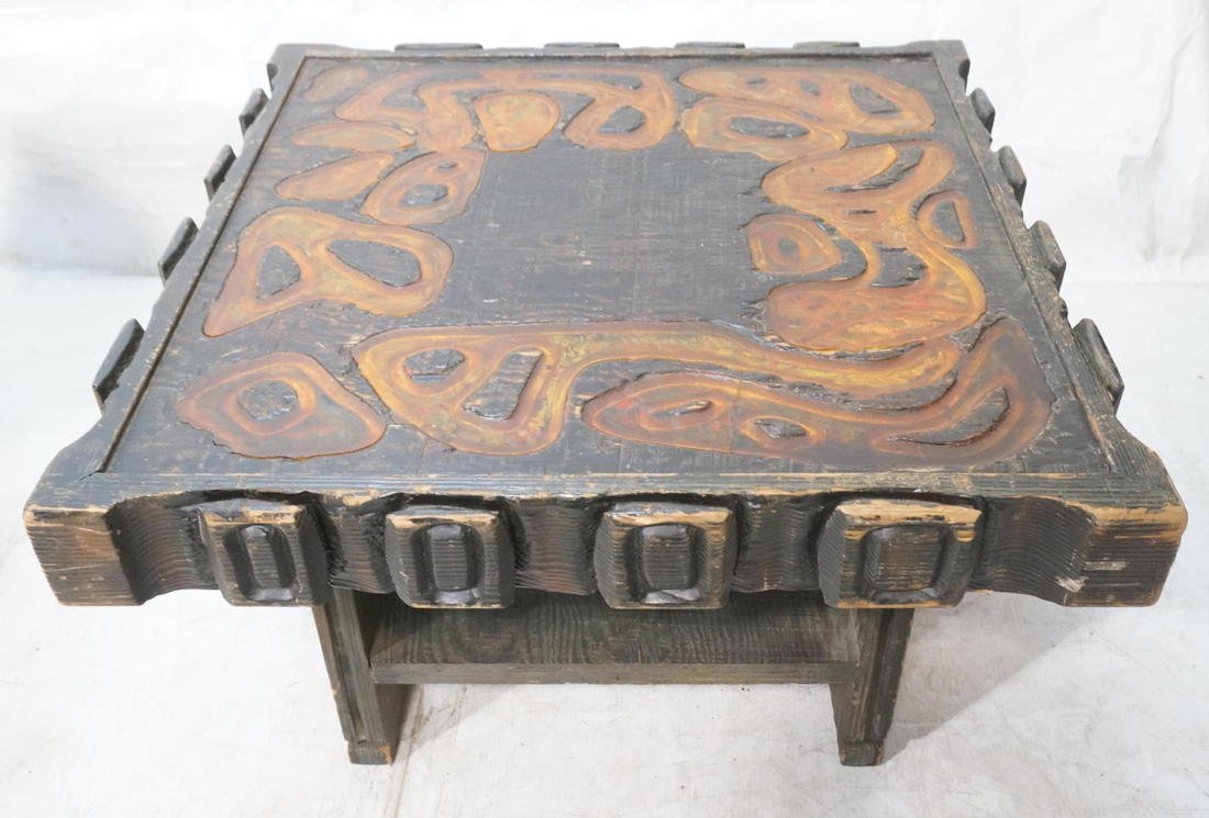 Witco style end table. Free form resin design wit: Witco style end table. Free form resin design with faded black frame and legs-- Dimensions: H: 19 inches: W: 29 inches: D: 29 inches ---