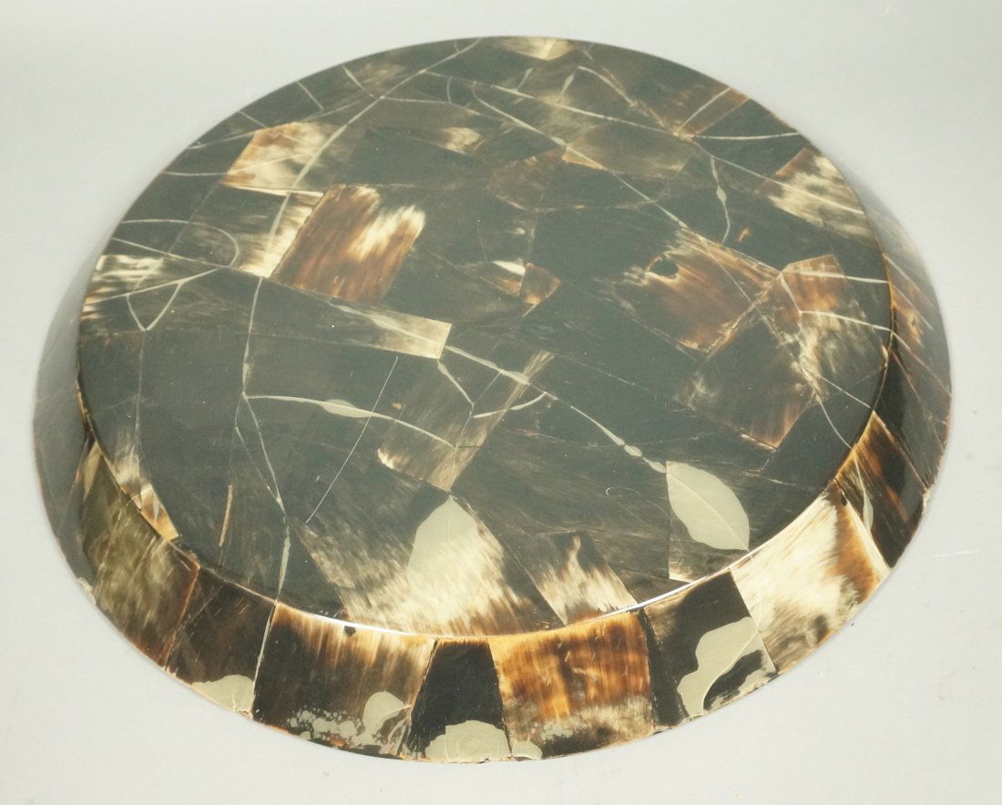 Horn Table Top Pedestal.: Horn Table Top Pedestal. -- Dimensions: H: 3 inches: W: 24 inches: D: 24 inches ---