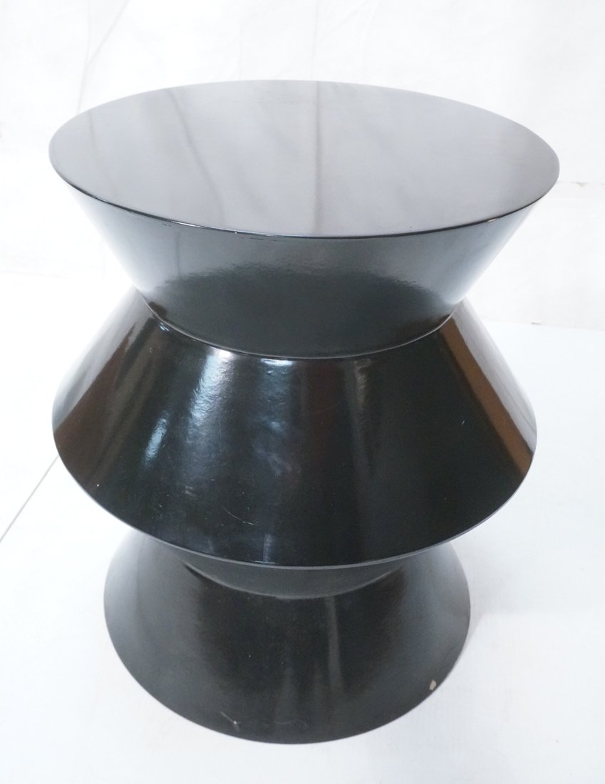 Black Geometric Stool. Time Life style Seating.: Black Geometric Stool. Time Life style Seating. -- Dimensions: H: 20 inches: W: 16 inches: D: 16 inches ---