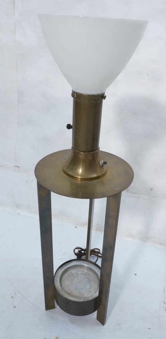 DOROTHY THORPE Brass & Glass Table Lamp. Lights f: DOROTHY THORPE Brass & Glass Table Lamp. Lights from above and below. Designed for & used in USS Enterprise Steamship lounge. -- Dimensions: H: 9.25 inches: W: 26 inches ---