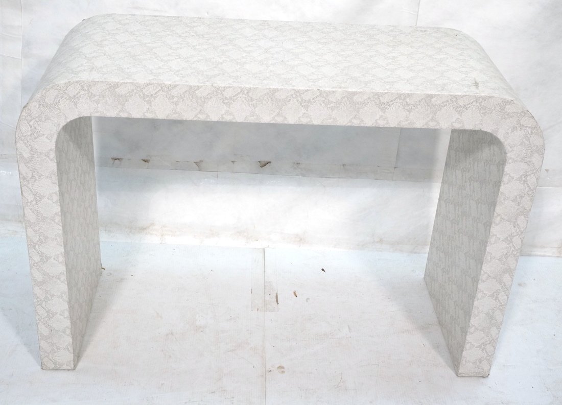 Parsons style 70's Modern Faux Python Vinyl Hall: Parsons style 70's Modern Faux Python Vinyl Hall Table. Console Table.-- Dimensions: H: 29.25 inches: W: 42 inches: D: 16 inches ---