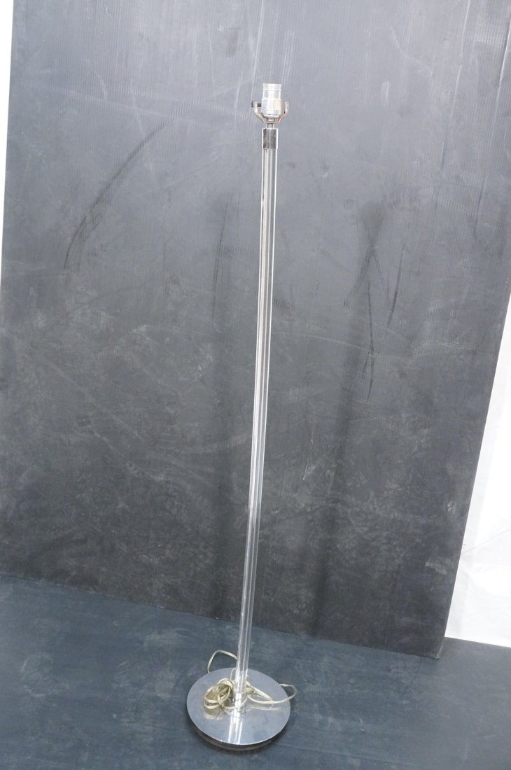KOVACS Lucite Rod Form Floor Lamp. Chrome base.: KOVACS Lucite Rod Form Floor Lamp. Chrome base. -- Dimensions: H: 52 inches: W: 9 inches: D: 9 inches ---