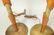 Pr Walnut Brass American Modern Table Lamps. Wood - 3