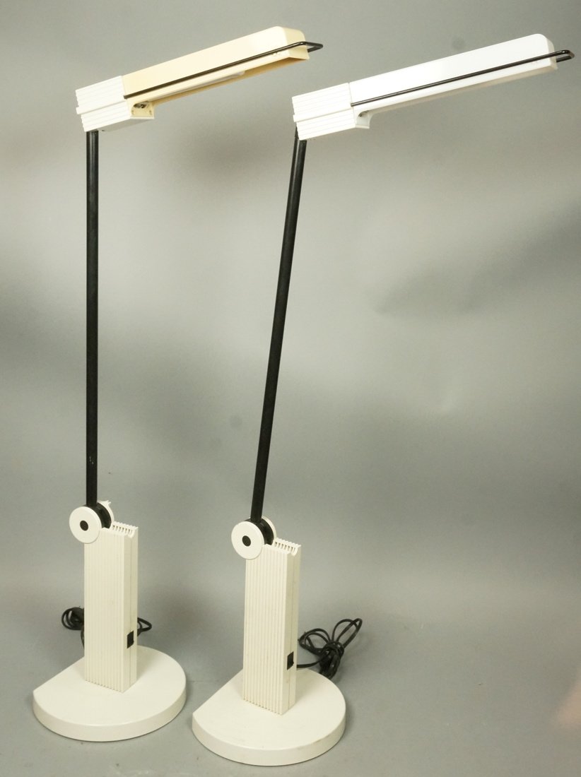 Pr Italian ARTEMIDE Desk Table Lamps. Model Alist: Pr Italian ARTEMIDE Desk Table Lamps. Model Alistro. Adjustable tilting arms. Marked. -- Dimensions: H: 35 inches: W: 18 inches ---