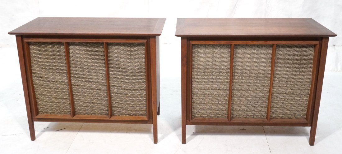 Pair of American Modern large speakers. Universit: Pair of American Modern large speakers. University Loud Speaker. Classic Mark ii. -- Dimensions: H: 28.5 inches: W: 35 inches: D: 17.5 inches ---
