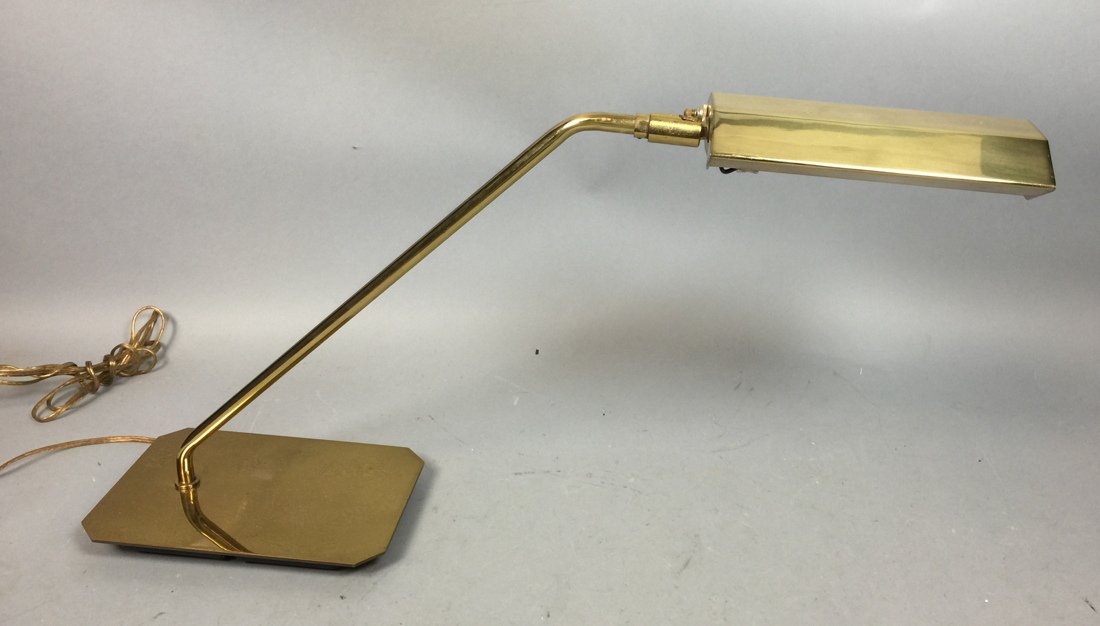 Koch Lowy brass desk table lamp.: Koch Lowy brass desk table lamp.-- Dimensions: H: 15 inches: W: 28 inches: D: 6.5 inches ---