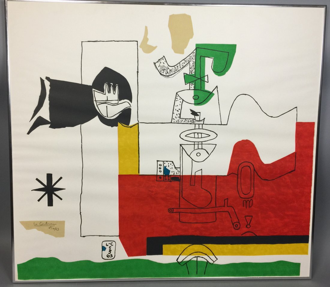Vintage Le Corbusier Lithograph Print. Totem 63.: Vintage Le Corbusier Lithograph Print. Totem 63. -- Dimensions: Image Size: H: 228.75 inches: W: 31.25 inches ---