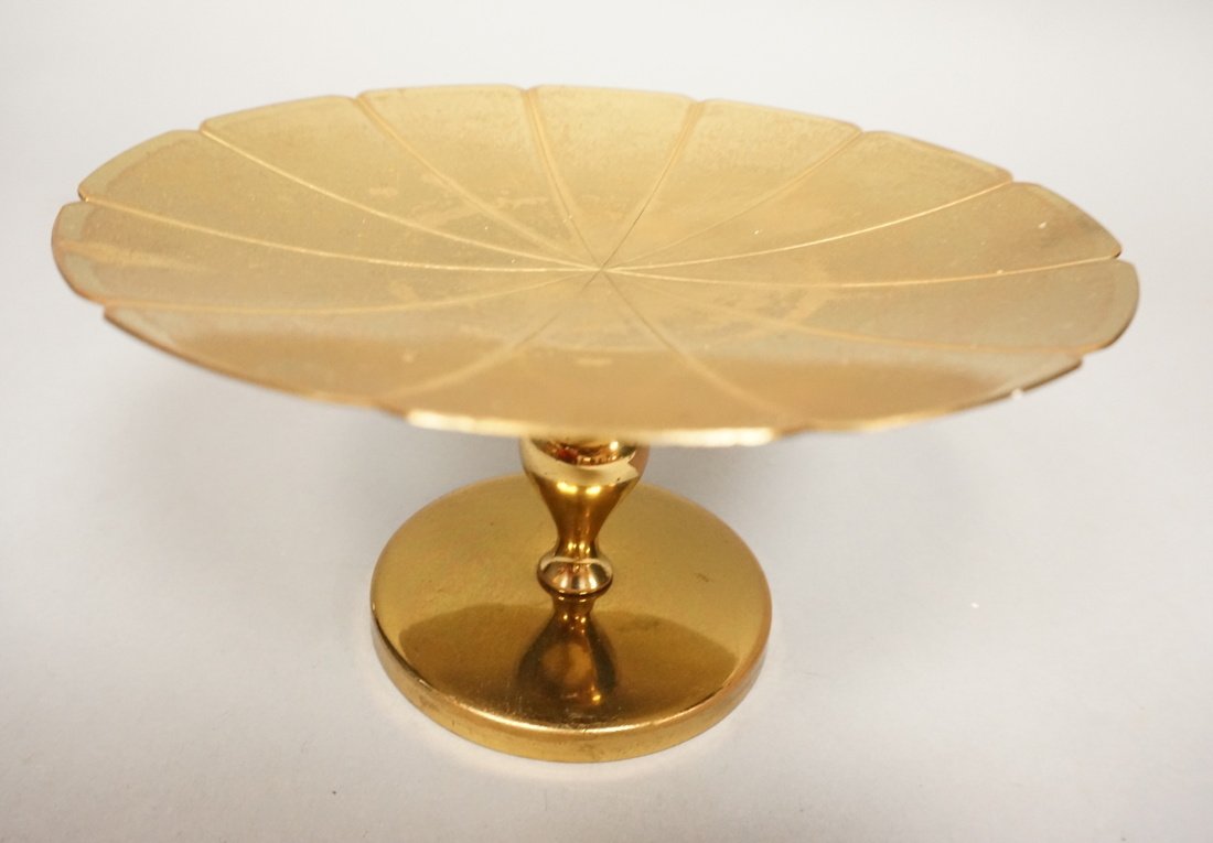 TOMMI PARZINGER Brass Compote Dish. Petal design. (1 of 4)