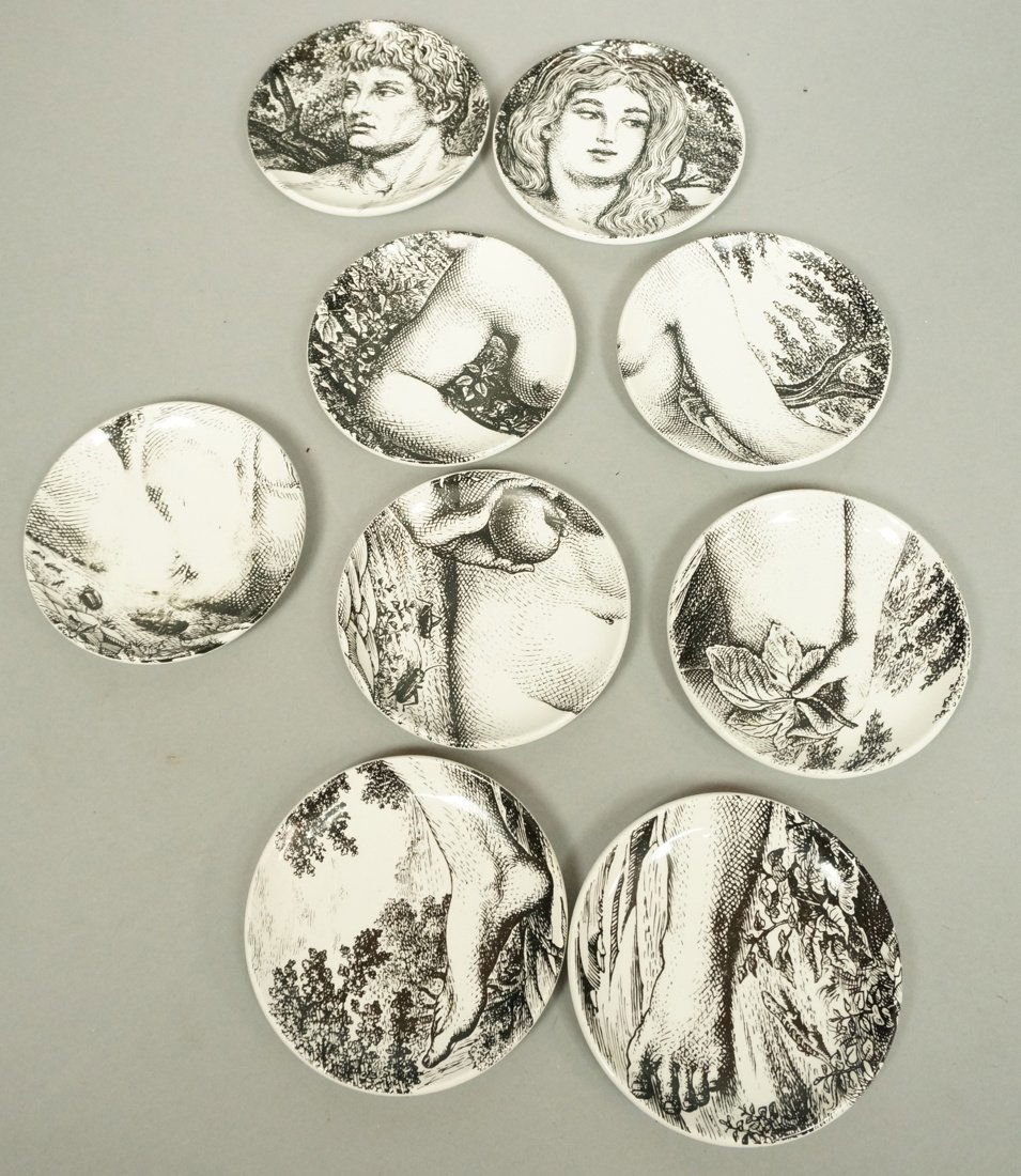 9pc PIERO FORNASETTI Adam & Eve Coasters. 4 Adamo (1 of 7)