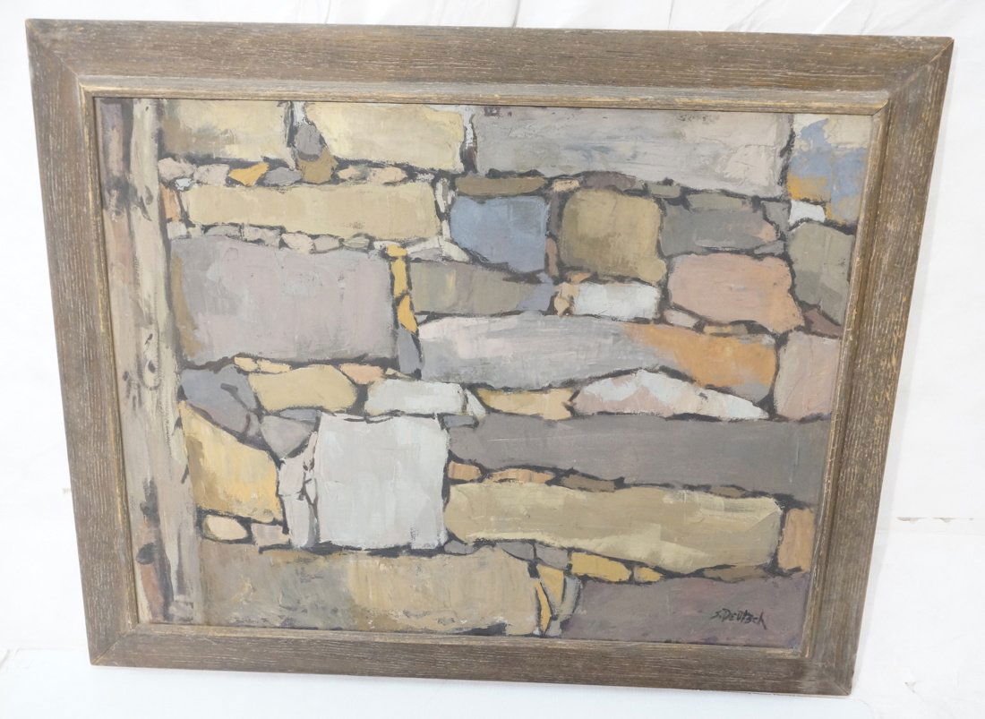 S. Deutsch Modernist Oil Painting on Canvas.  Ori (1 of 7)