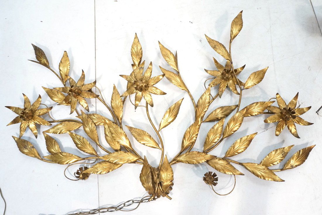 Italian Gilt Iron Wall Sconce Lamp.  5 Light.  Fl (1 of 9)