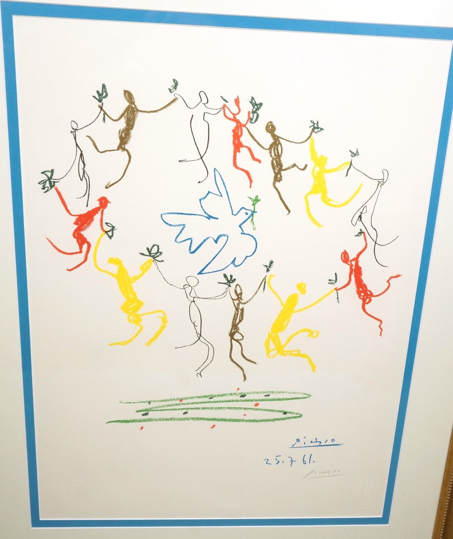 Pencil Signed Picasso Lithograph Print.  Les Meni (1 of 5)