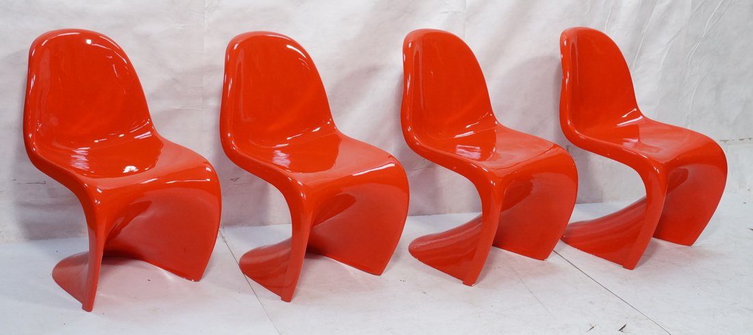 Set 4 Contemporary Verner Panton Style Chairs.  F (1 of 7)