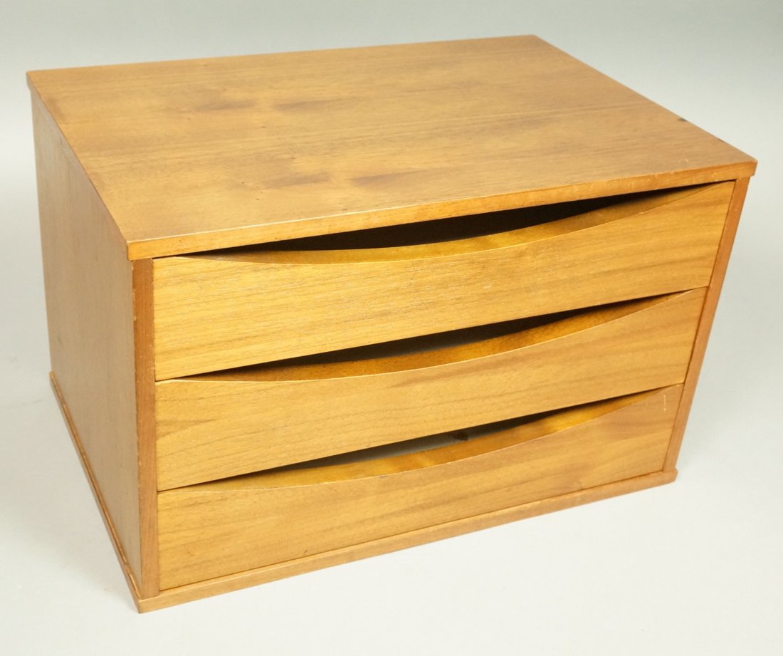 Arne Vodder Style 3 Drawer Box. Made in Denmark: Arne Vodder Style 3 Drawer Box. Made in Denmark teak.-- Dimensions: H: 9.75 inches: W: 15.5 inches: D: 10.25 inches ---