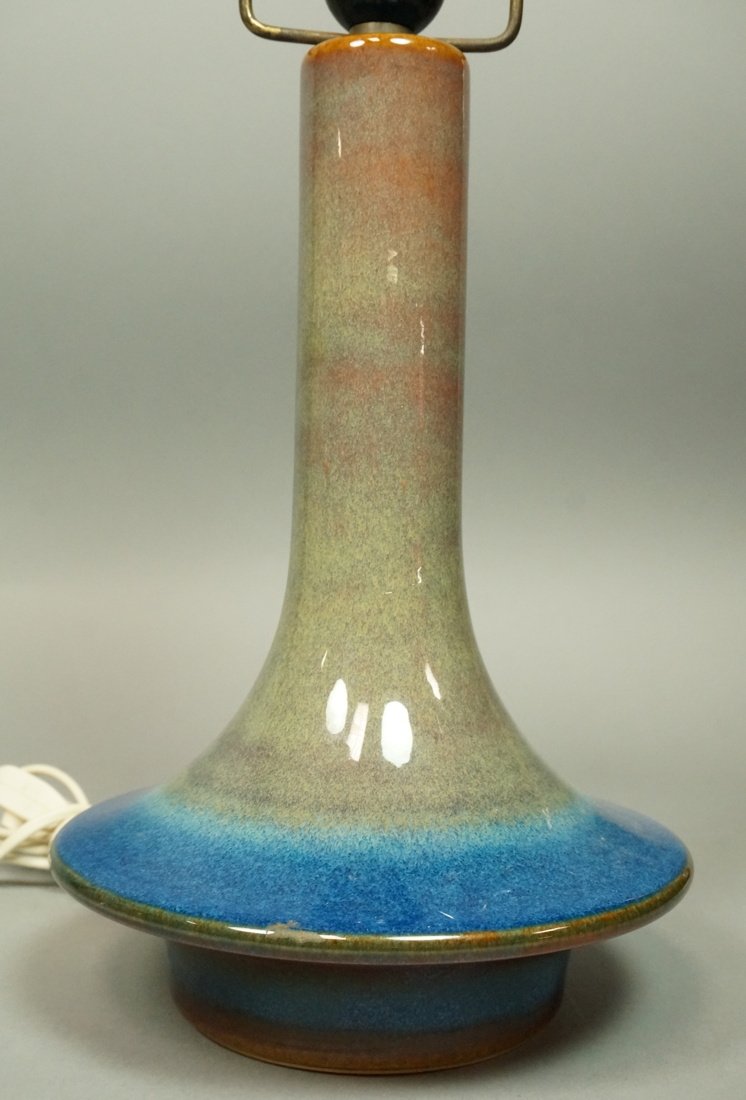 Signed Danish Art Pottery Table Lamp.  High glaze (1 of 5)