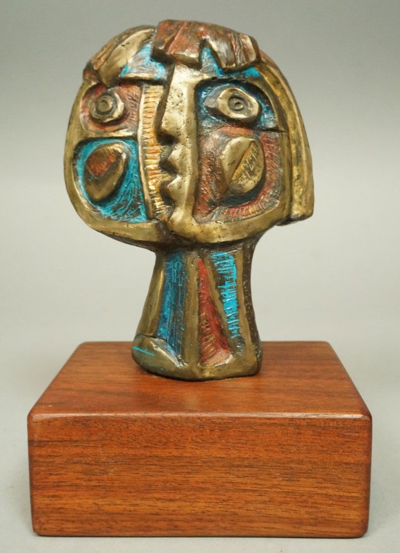 Jim Bass Cubist Bronze Sculpture.  Woman's Head D (1 of 3)