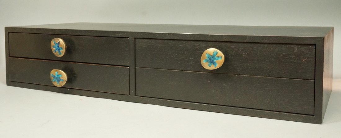 PEPE MENDOZA Small Ebonized Three Drawer Cabinet (1 of 8)