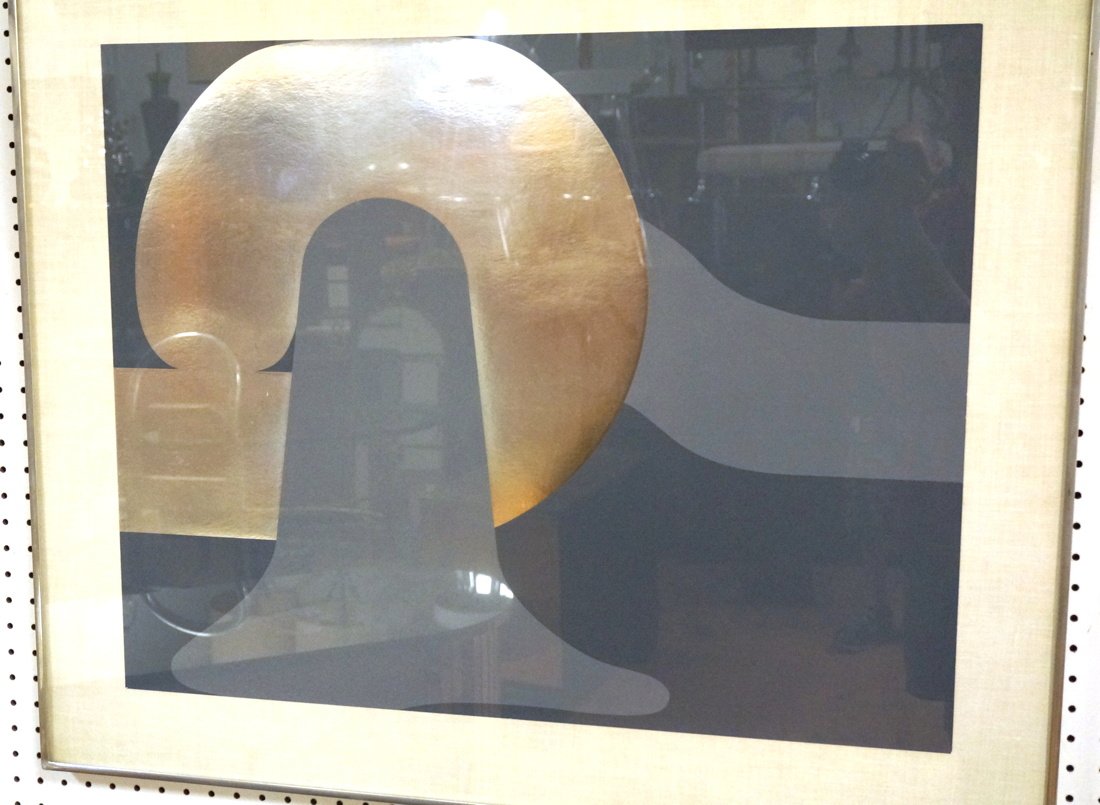 Signed LUKIN Silkscreen. 1969. Silver and gray ab (1 of 4)