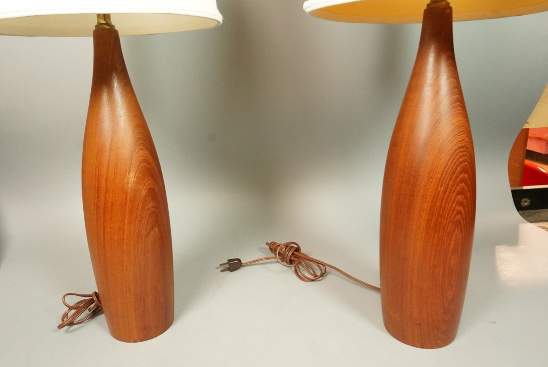 Pr Danish Modern Teak Table Lamps.  ESA (1 of 8)