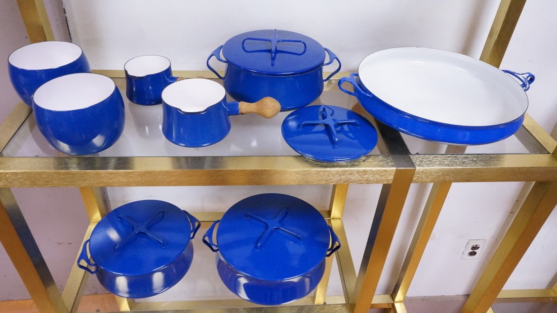 Set Blue Enamel DANSK Kobenstyle Cookware. 3 lidd (1 of 10)