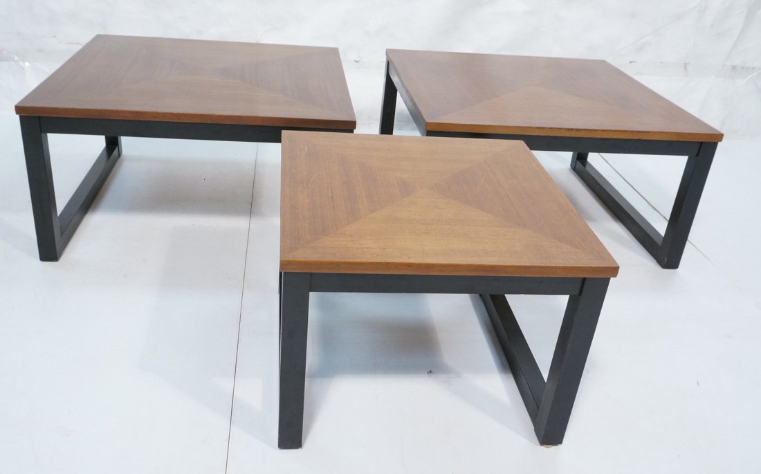 Set 3 Dunbar style Square Side End Tables.  Walnu (1 of 10)