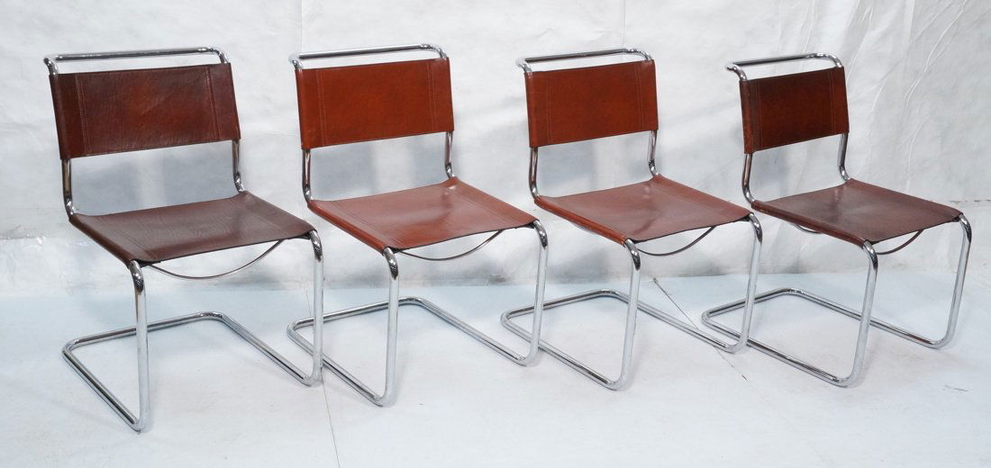 Set of 4 Marcel Breuer  Style Tubular Chairs.  Bu (1 of 9)