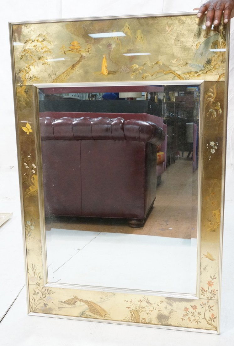 La Barge Eglomise Framed Wall Mirror.  Asian Desi (1 of 9)
