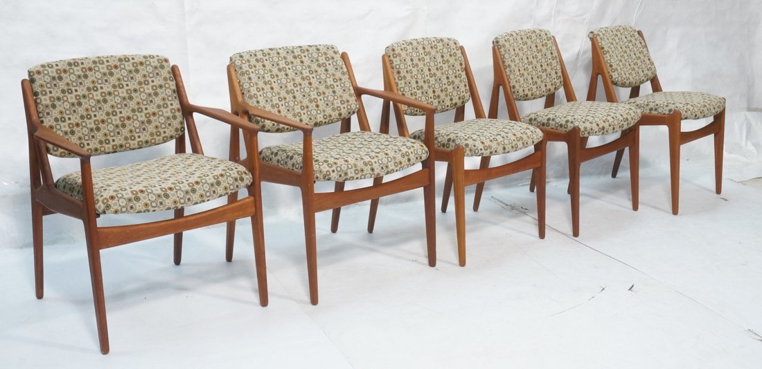 Set 5 ARNE VODDER style Danish Teak Dining Chairs (1 of 6)