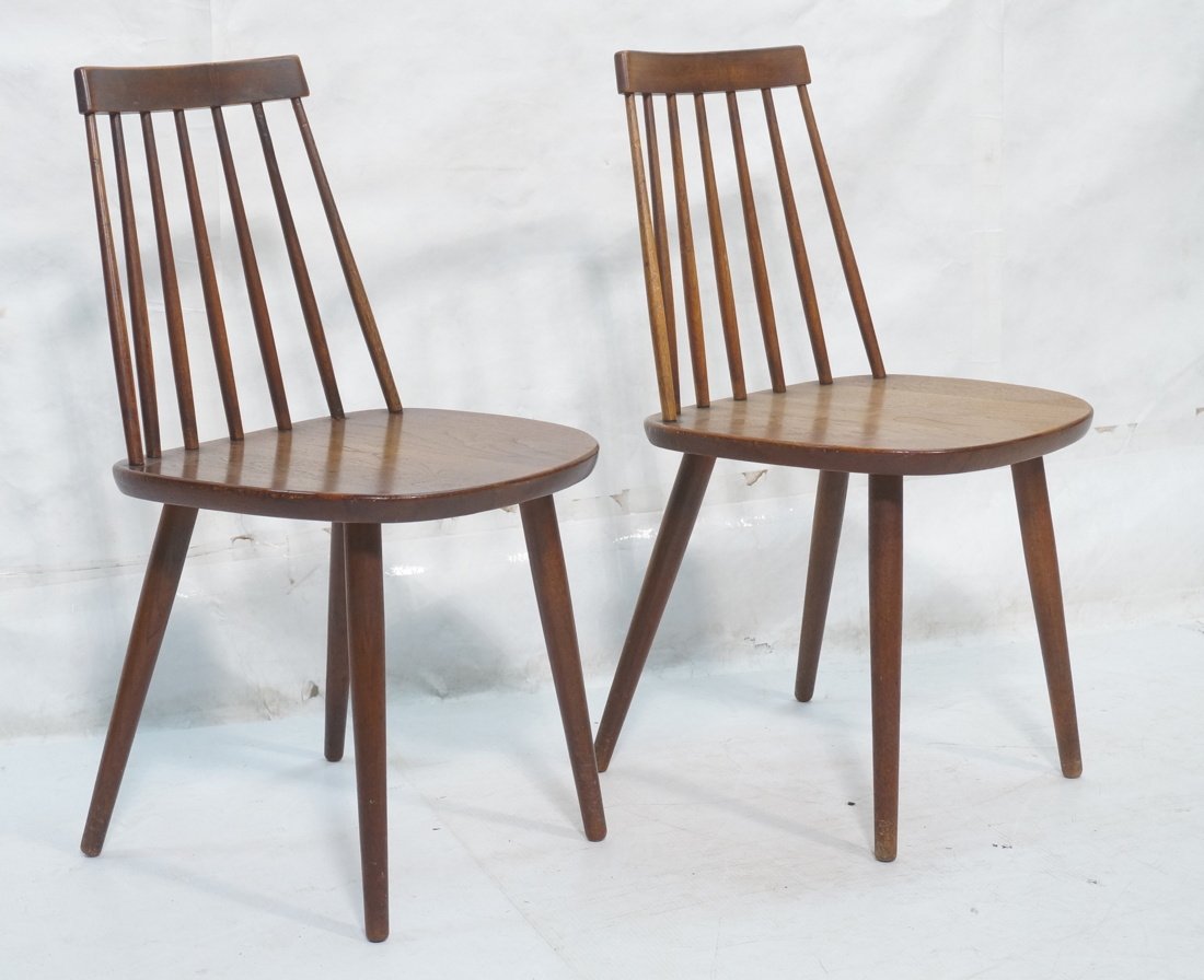 Pr Sweden Modern Spindle Back Side Chairs. Tapere (1 of 4)