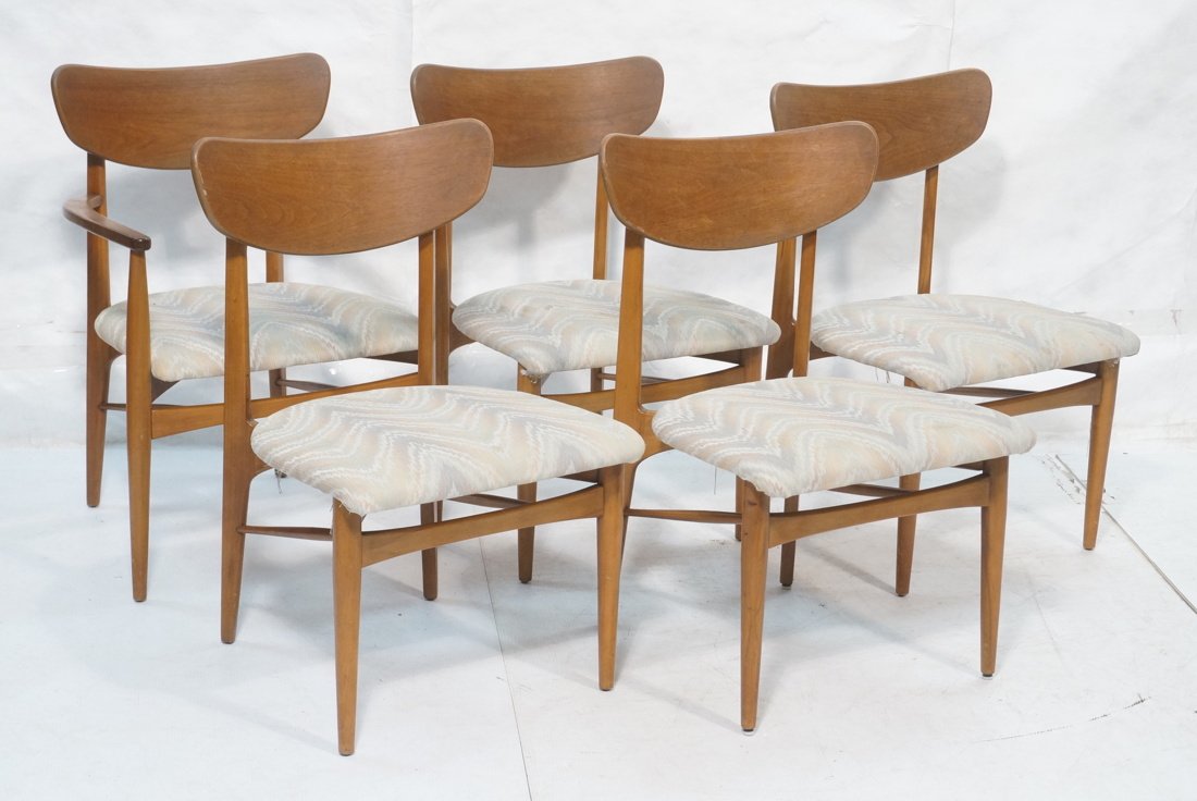 Set 6 American Walnut Dining Chairs. Tapered Legs (1 of 6)