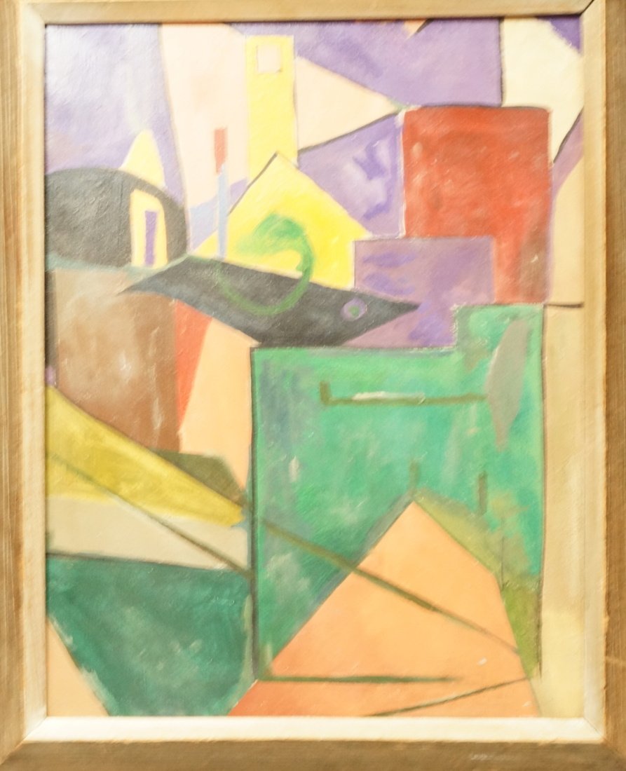 Modern Abstract Oil Painting on Canvas. Cityscape (1 of 7)