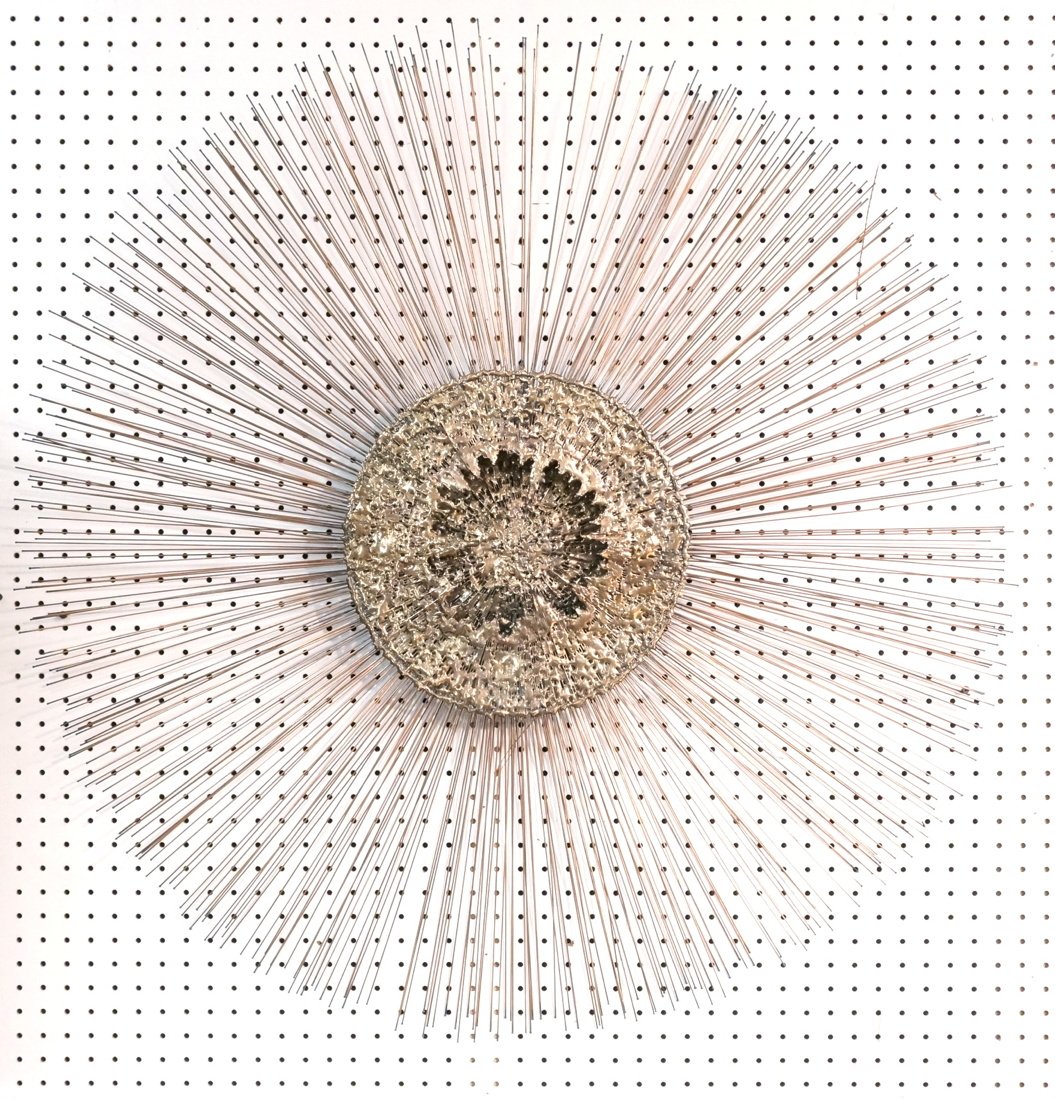 Brutalist Large Sunburst Wall Sculpture. Long cop (1 of 5)