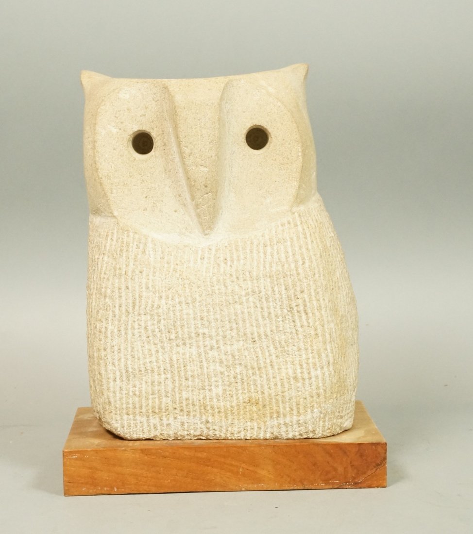 DON BURROWS 1968 Carved Stone Sculpture OWL. Mode (1 of 7)