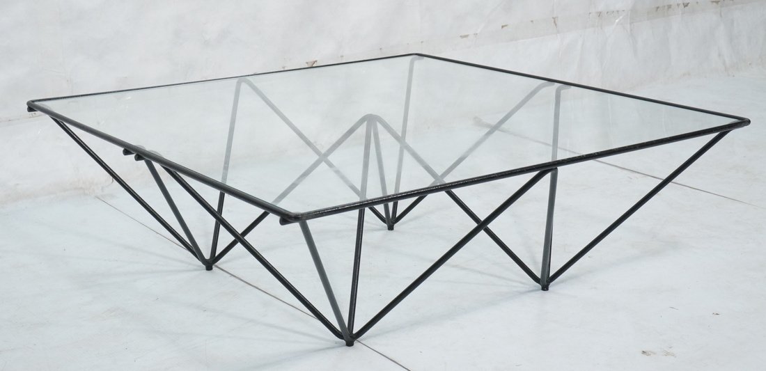 PAOLO PIVA style Glass & Wire Frame Coffee Table. (1 of 10)