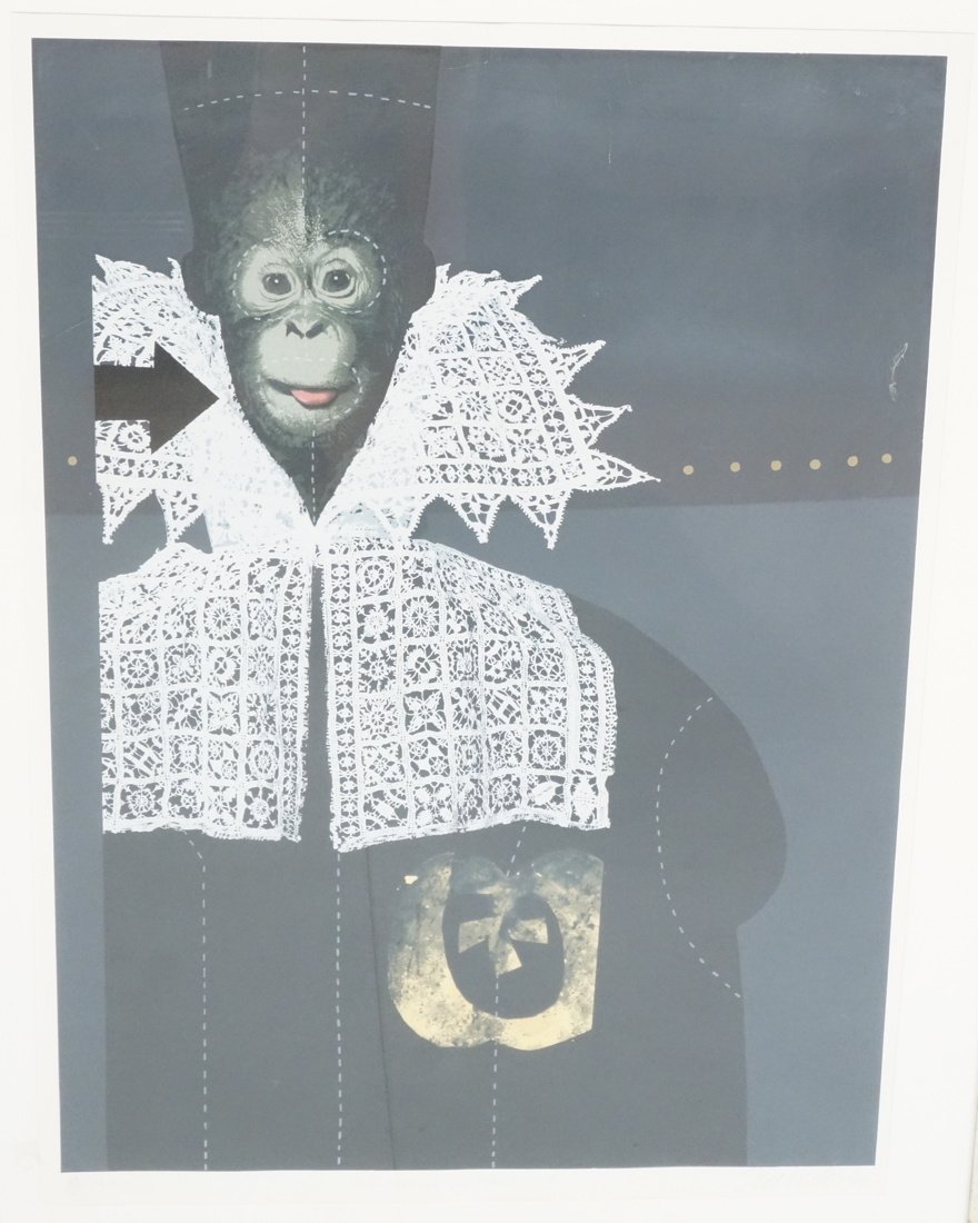 Large Artist Signed Surreal Print.  Chimpanzee wi (1 of 6)