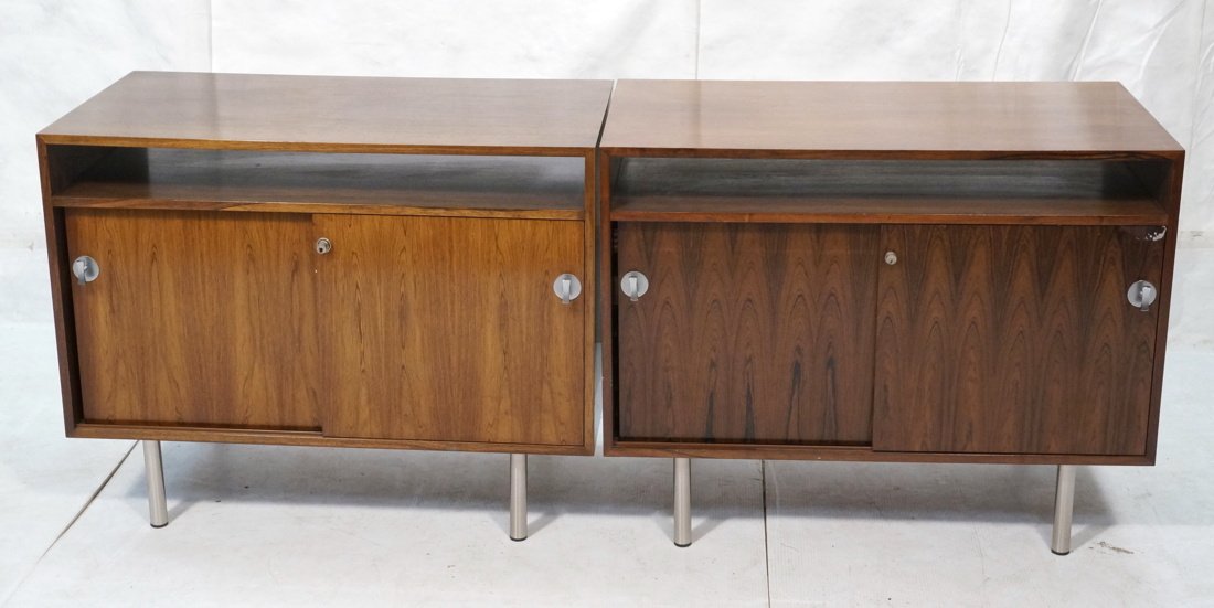 Pr FINN JUHL Two Door Cabinets. Each with sliding (1 of 10)