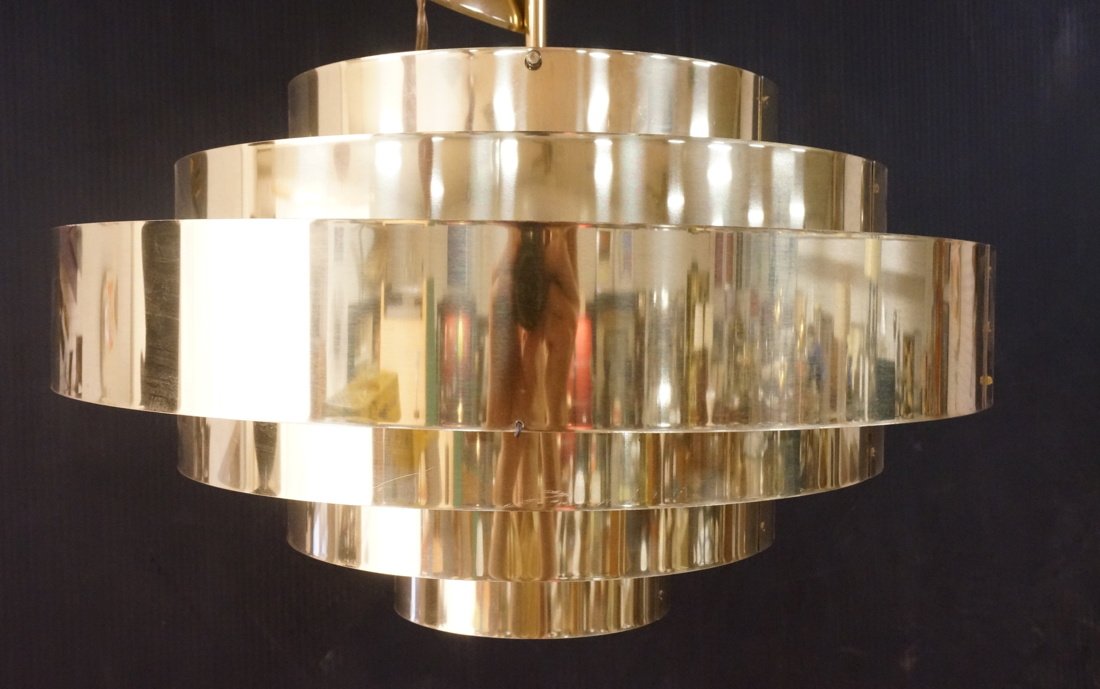 Modernist Brass Finish Ring Chandelier Pendant La (1 of 3)