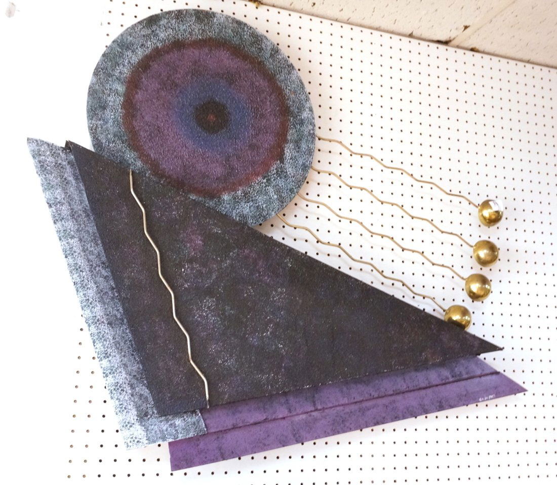 Modernist C Jere Wall Sculpture.  Circles and Tri (1 of 5)