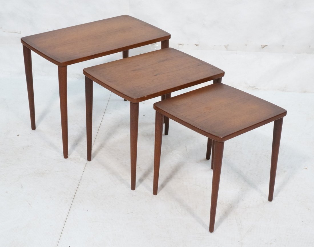 Set of 3 Nesting Tables. Danish Teak. Screw on le (1 of 7)