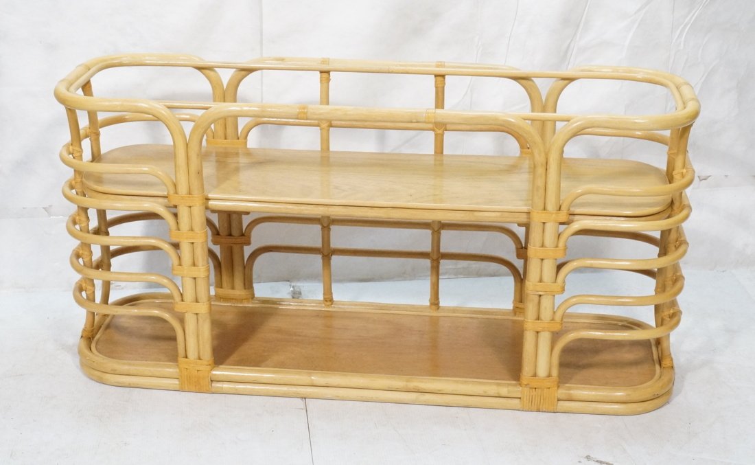 Rattan McGuire style Console Plant Stand. Rattan (1 of 4)