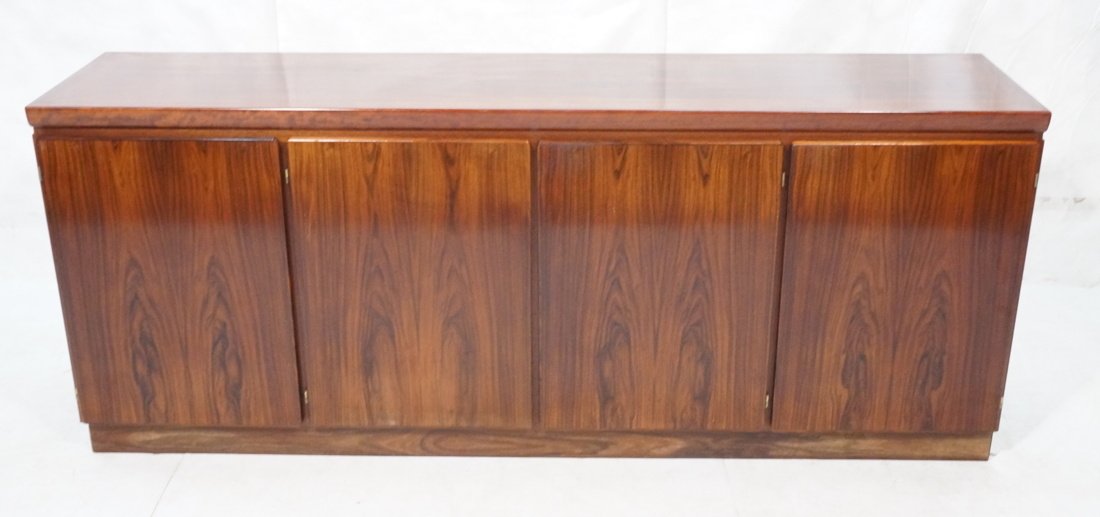 Four Door Rosewood Credenza Sideboard. Fitted int: Four Door Rosewood Credenza Sideboard. Fitted interior. -- Dimensions: H: 32.5 inches: W: 80.5 inches: D: 19 inches ---