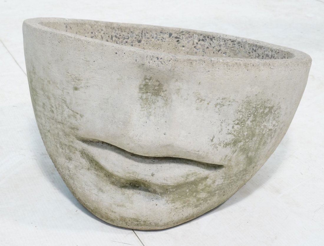 Large Cement Half Face Planter.  Fornasetti inspi (1 of 6)