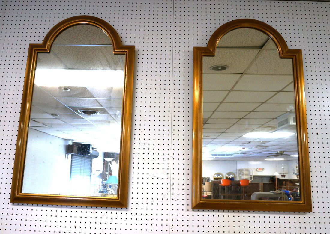 Pair of Labarge gold gilt painted mirrors. (1 of 10)