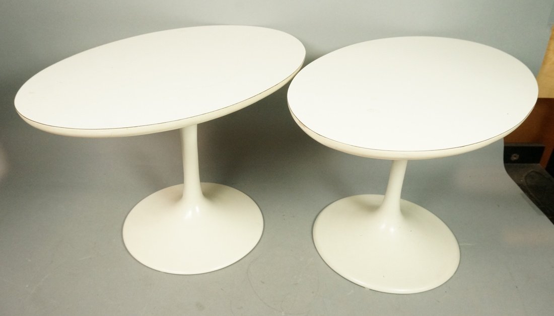 Pair of Saarinen style end tables. Formica tops w (1 of 6)