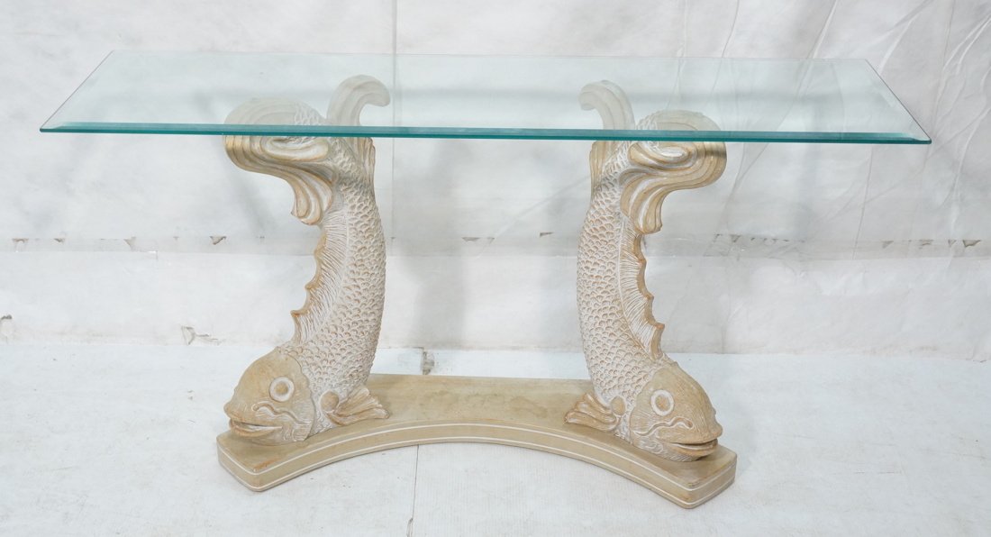 Decorator glass top hallway console table with ko (1 of 6)