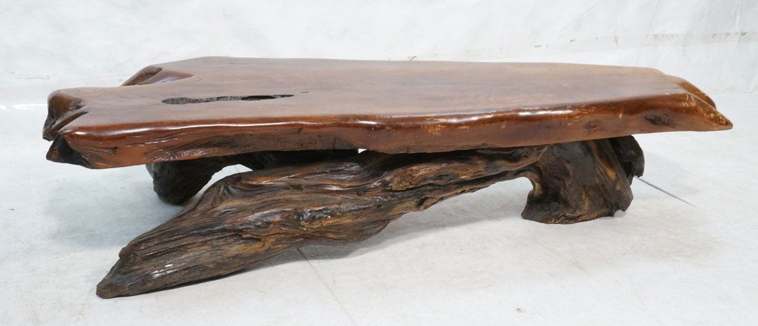 Large free form Adirondack Wood coffee table. 6" (1 of 8)
