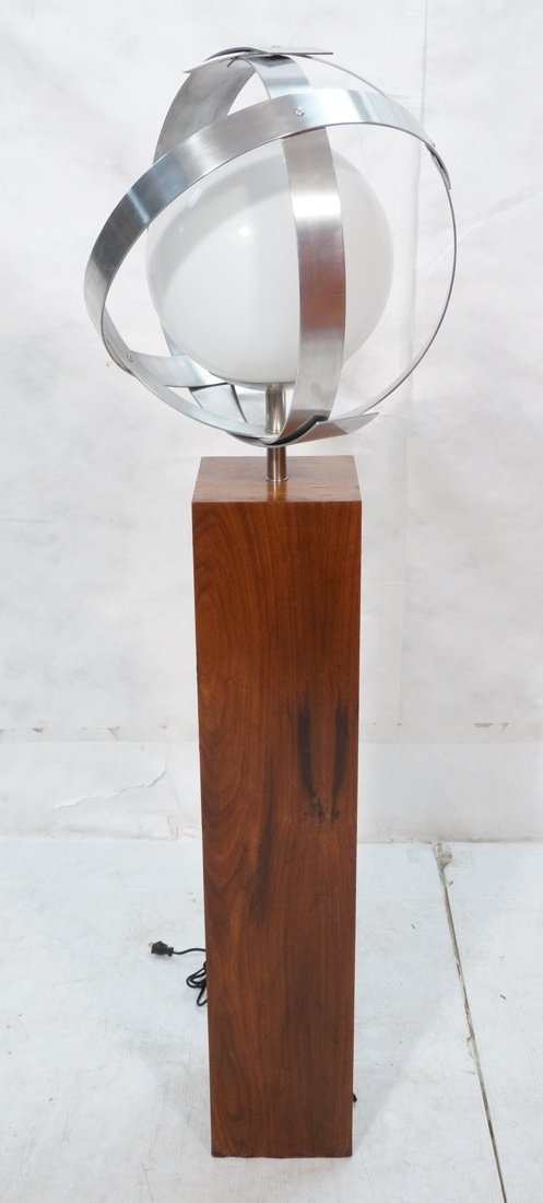 Laurel aluminum and white glass ball floor lamp. (1 of 8)