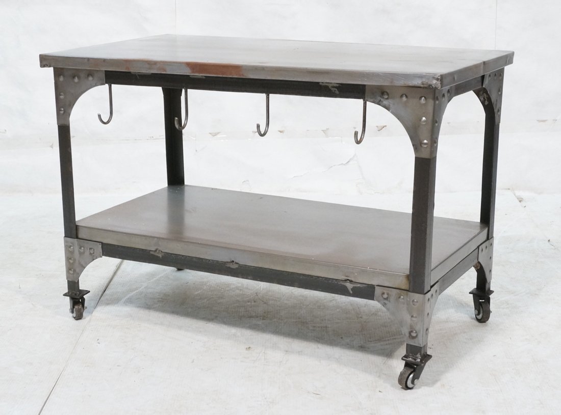 Low industrial cart on rubber caster wheels. Has (1 of 9)