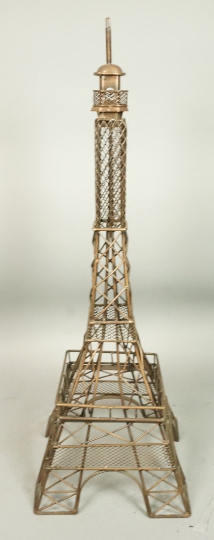 Metal welded sculpture or Eiffel Tower. Bronze fi (1 of 9)