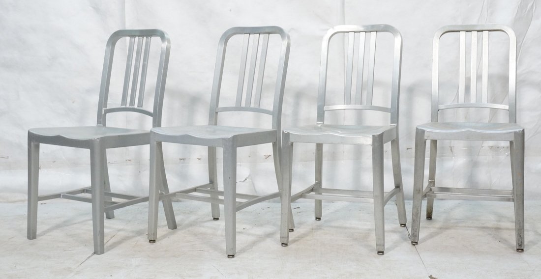Set of 4 industrial Goodform style aluminum chair (1 of 10)